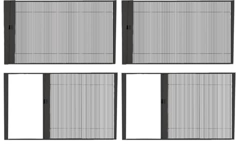 moustiquaire extensible Lot de 4 moustiquaires coulissantes horizontales pour fenêtres de maison, moustiquaire de fenêtre coulissante pré-encadrée de remplacement avec poignées en ABS(18in)