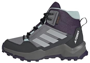 adidas Unisex Kids Terrex AX4R MID RAIN.RDY Hiking Shoes, Grey Three/Grey Two/semi Flash Aqua, 6.5 UK