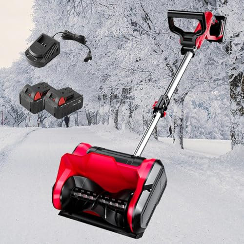 Pala da neve, pala elettrica per spazzaneve senza fili, larghezza 12,6 pollici, distanza di lancio 26 piedi, pala per vialetto auto, giardino, spazzaneve, batteria da 4,0 Ah + caricabatteria