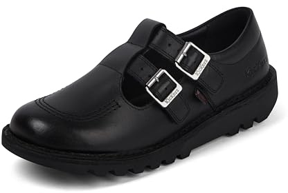 Kickers Women's Kick T Bar Double Leather Shoes, Black, 38