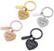 TEMEITE Porte-clés en forme de cœur personnalisé avec texte personnalisé - Porte-clés gravé avec pendentif en forme de cœur et étiquette - Cadeau pour les couples, les amis et les proches en or,