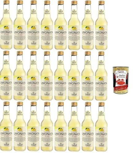 Italian Gourmet Limonata bevanda al limone Zitronenlimonade 24 x 275ml | Estratto delle tre fioriture; spritzig, frisch und ideal gekühlt zu Pizza, Gesamtnettogewicht 6,6 L + Kostenlos Polpa 400g