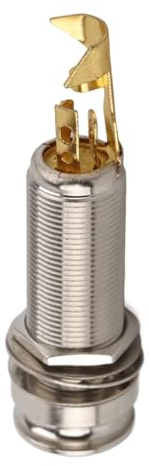 Saluaqui Stereo Kupferendpin Jack Socket für E -Gitarre, Ukulele, Banjo & Mandolin Pickup - Silbergold, 1,2 Cm/1,6 Cm Durchmesser