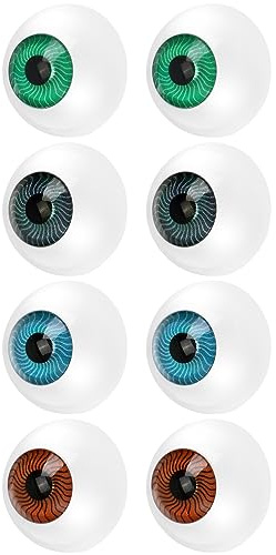 WRITWAA Kunststoff Hohle AugäPfel 8Er-Set FüR Halloween Deko - Realistische Gruselige AugäPfel FüR KostüMe Und Dekoration - Ideal FüR Halloween-Partys Und DIY-Projekte