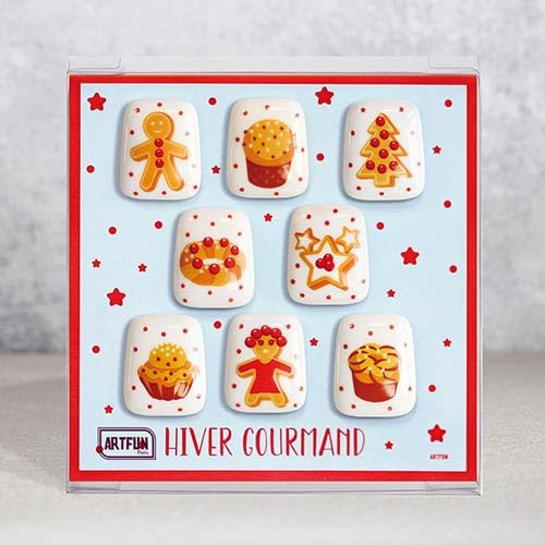 Coffret de FEVES de galettes des rois en porcelaine HIVER GOURMAND pour une Epiphanie Premium