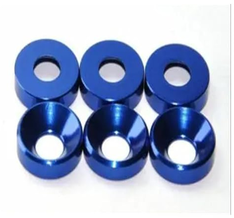20 Stück M2 M3 M4 M5 M6 Aluminium Farbig Eloxiert Senkkopfschrauben Unterlegscheiben Dichtung Rot/Grau/Dunkelblau/Schwarz/Lila(Sapphire,M5 20PCS)