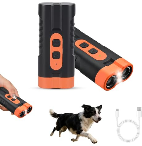 Anti Barking Device for Dogs - Ultrasonic Training Stop Dog Barking Device, Rechargeable Type-C Portable, Safe for Indoor and Outdoor Use for Dogs and Cats, Dog Barking Deterrent Devices（Dual-Core）