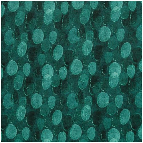 French Terry Dots Grün Christiane Zielinski by Swafing | Weicher Modal Sweat mit Punkten Ocker Weiß | Sommersweat Meterware ab 0,5m | Oeko-Tex Klasse 1 Baumwolle Elasthan für Baby & Kinder