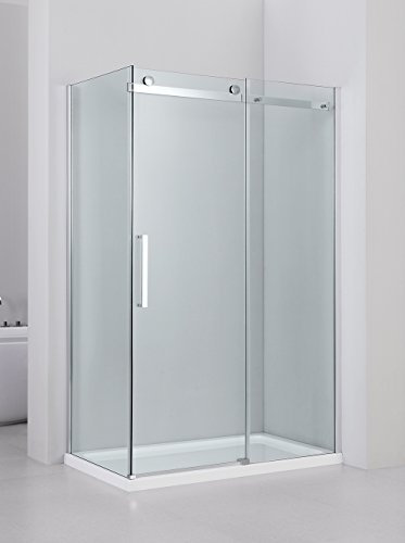 Yellowshop - Box Cabina Doccia In Cristallo Temperato 8mm Trasparente Bagno Porta a Nicchia Anta Scorrevole Reversibile Varie Misure Cm 70, 80, 100, 120, 140, 160 (Cm 80x140)