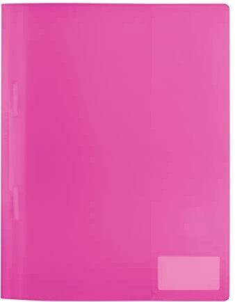 HERMA 19491 Schnellhefter A4 Transluzent Pink Rosa, 3 Stück, Sichthefter aus Kunststoff mit Beschriftungsetikett, Einstecktasche & Metallheftzunge, stabiles Plastik Schnellhefter Set für Schule & Büro