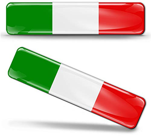 Biomar Labs® 2 x Aufkleber 3D Gel Silikon Stickers Italy Flag Italien Flagge Fahne Autoaufkleber F 13