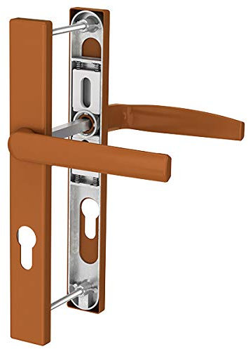 Premium Drückergarnitur Victory DHS 92mm - Rechteckig - Griff-Flachgriff, Farbe:Golden Oak RAL 8003, Schildbreite:32mm