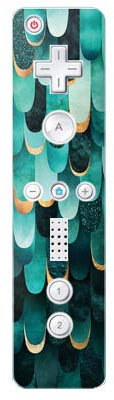 DeinDesign Skin kompatibel mit Nintendo Wii Controller Folie Sticker Feder türkis Elisabeth Fredriksson