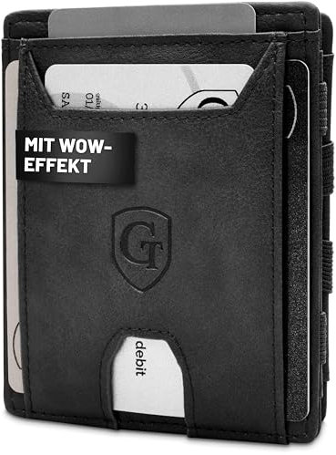 GenTo FLAPLET - Geldbörse mit/ohne Münzfach - TÜV geprüfter RFID NFC Schutz - Magic Wallet - Magischer Geldbeutel - Inklusive Geschenkbox - Smart Wallet - Portemonnaie für Herren/Damen
