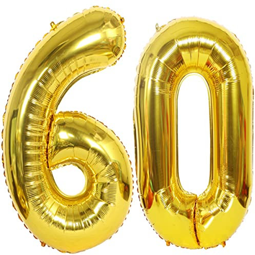 Helium Luftballons 60 gold Geburtstagsdeko 40 60 Geburtstag Party Deko Supplies,ballon 60 geburtstag,60 luftballon gold,folienballon 60 geburtstag mann frau ballon 60 geburtstag deko gold(60)
