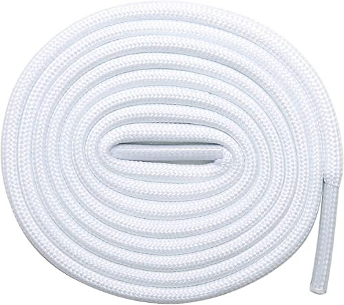 Shoelaces Round Athletic Shoes Lace (2 Pair)- For Running Shoes Boot Trainers Shoelaces Rope Thick Round Shoe Laces White (36 / 91 cm)