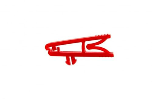 Lot de 100 pinces clips crocodile en plastique pour porte badge - évènementiel et conférence (Rouge)