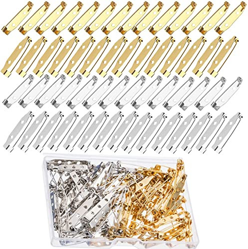 HUAZIZ 120 Stück 25mm Sicherheitsnadel Broschennadeln Pins für DIY Handwerk, Brosche Zurueck Sicherheitsverschluss Bar Stifte