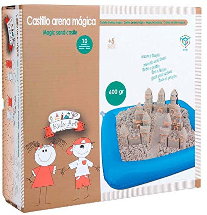 DQB DeQUBE - Kit Contruye un Castillo de Arena - Arena cinética 600gr - No tóxica - Incluye Bandeja y moldes (DeQube 912D00010)