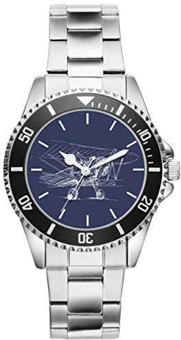 KIESENBERG Herrenuhr Flugzeug Propeller Doppeldecker Fan Armbanduhr Geschenk Analog Quartz Metallband Uhr 21120
