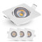 EMOS Einbaustrahler 230V, 5W / 450lm, 50° schwenkbar, Deckenspots warmweiß 3000k | Einbaustrahler LED Spot flach 68mm Lochmaß | Set mit 3 Stück LED Spots 230V, Einbauleuchten eckig (Farbe weiß)