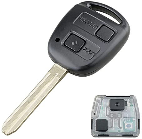 Heart Horse Guscio per Chiave compatibile con RAV4 Prado Tarago Kluger Avensis, 2 Tasti Ricambio Guscio Chiave Telecomando con 433 Mhz 4D67 chip per Tarago chiave telecomando, RAV4 guscio chiave