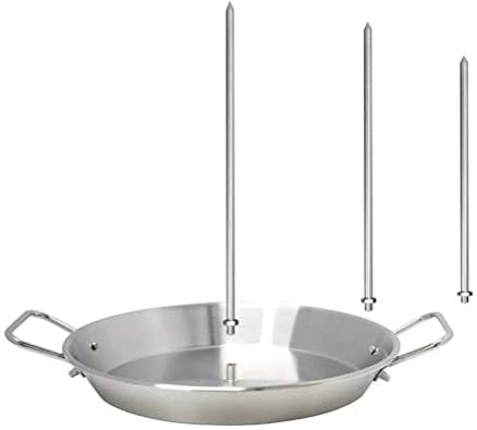 LIANGMEI Brochette verticale en acier inoxydable pour barbecue, brochette verticale pour barbecue brochette verticale pour brochettes verticales en acier avec 3 pointes amovibles (8,10,12 pouces)