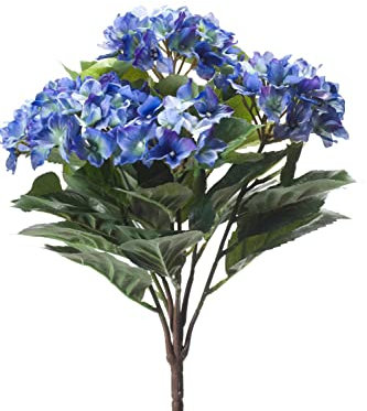 artplants.de Ortensia Artificiale LAIDA su Gambo, Blu, 35cm - Pianta Finta