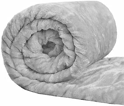 Artistic Fashionista Limited New Thermal Silver Grey Super Soft Velvet Faux Fur Mink Throw Blanket Warm Thick Bed Sofa Cover Single Double King (Single - 127x152cm)