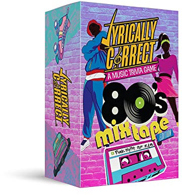 Lyrically Correct 80's Mixtape Hip Hop, R & B, Funk und Pop Music Trivia Kartenspiel, mehrere Generationenfamilien, Spieleabend für Erwachsene und lustige Trivia