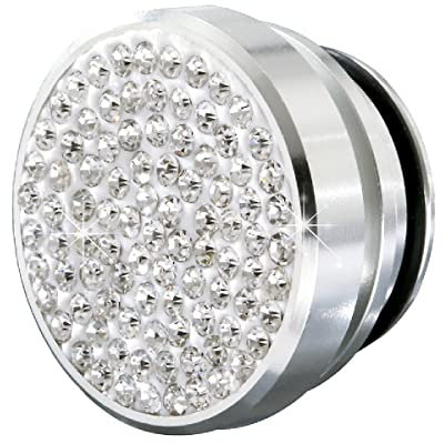 Car Cigarette Lighter Cover Cap, Jagowa Crystal Rhinestone Plug Cover, Dustproof Waterproof Plug Cover Car Interior Decoration (White)