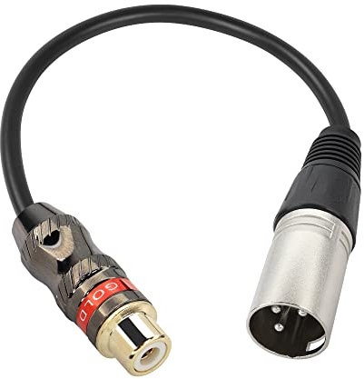 PNGKNYOCN XLR à RCA câble court, XLR mâle à RCA femelle Category convertir câble audio pour amplificateur mixeur microphone(0.3M/1FT)