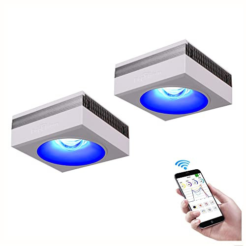 PopBloom RL90 WiFi Reef Lampen 200Watts Meerwasser Led Aquarium Beleuchtung, App Kontrolle IOS Android Programm Salzwasser Riff Aquarium Beleuchtung für Korallenriff SPS/LPS Marine Fisch Tank