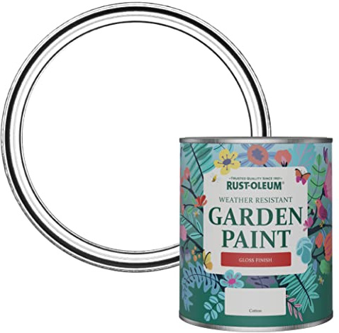 Rust-Oleum White Mould-Resistant Garden Paint In Gloss Finish - Cotton (White) 750ml