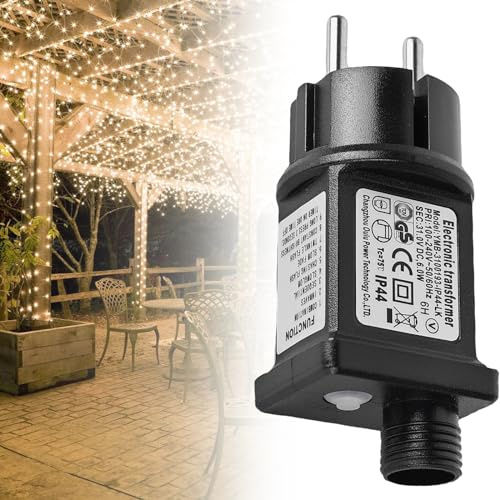 31V LED Netzteil, Netzteil Adapter mit Speicherfunktion und Timer, 8 Modi LED Transformator Treiber, IP44 Stecker 6W Ersatz-Adapter, Niederspannungs Led-adapter für Weihnachtslicht, Lichterkette