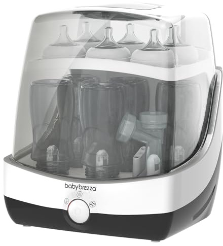 Baby Brezza Superfast 10 Minute Baby Bottle Sterilizer + Dryer - 75% Faster – Universal Electric Steam Sterilization for All Bottles, Pacifiers + Breast Pump Parts
