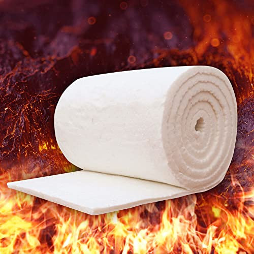 Dewdat Ceramic Fiber Insulation Blanket - Fireproof Insulation Baffle Rated to 2400F, for Dishwasher, Forge, Fireplace, Kilns, Stoves, Furnace, Oven - 1000mm x 610mm x 20mm