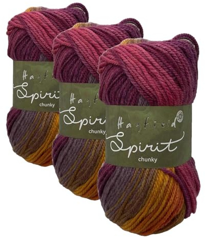 Sirdar Hayfield Spirit Chunky, Casper (405), 100g 405 Casper F257-0405 (Pack of 3)