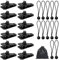 12 Pcs Tarp Clips Sets Heavy Duty Tarpaulin Clips With 12 Pcs Ball Bungee Cords and Storage Bag, Multifunctional Awning Clip for Fixing Tarps, Awnings, Outdoor Camping, Caravan Canopies