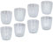 levandeo 8er Set Windlicht H7,5cm Glas Klarglas Klar Teelichthalter Kerzen Retro Kerze Transparent Kerzenhalter Tischdeko Deko