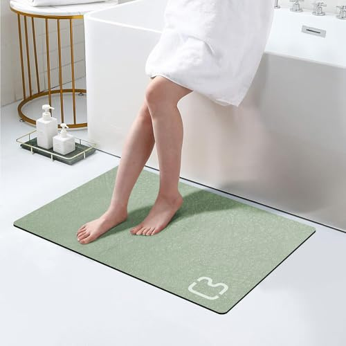 Tapis de bain en terre de diatomée à séchage rapide, super absorbant, avec dessous en caoutchouc antidérapant, fin, convient sous une porte, devant une baignoire, une salle de douche, un évier,