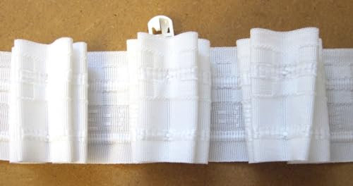 Generisch Gardinenband Faltenband 1:3 weiß 4er Falte 50mm 18er Rapport Weiß