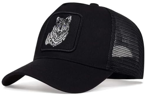 YUEZHAN Herren Kappe Hut Mode Männer Baseball Mütze Baumwolle Snapback Hut Für Männer Frauen Outdoor Sun Dad Hüte Mit Stickerei Patch Atmungsaktive Mesh Cap Wolf