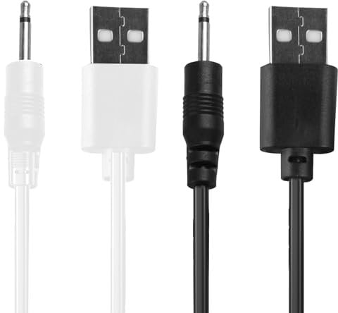 2 Pack USB DC Charging Cable 2.5mm, Massager Fast Charging Cable Cord Replacement DC Charger Wire for 5V Rechargeable Devices for Wireless Massagers Vibrarartor for Women Men Home Office Travel