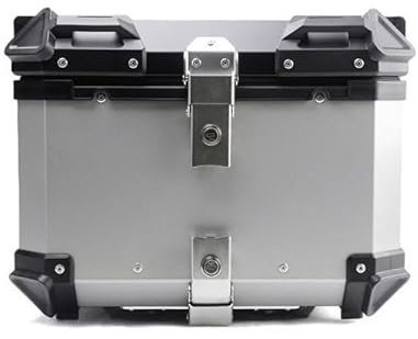 POIBNZ Motorrad Topcase für Yamaha Tenere 700 World Raid Midnight, Multifunktionale Wasserdicht Tragbares Motorradkoffer, Motorrad Reise Aufbewahrungsbox Sicher und Langlebig,45L-Silver