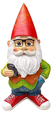 Nain de jardin classique pour extérieur, décoration de cour, statue de pelouse, figurine de jardin, pour extérieur ou décoration de maison (prenez la télécommande d'un vieil homme)