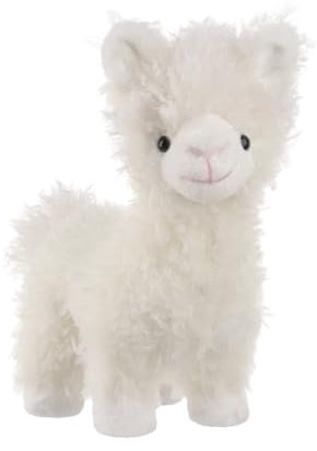 Apricot Lamb Clever Alpaka Plüschtiere für Kinder, weiche niedliche Kuscheltier für Baby Mädchen und Jungen, Flauschige Clever Alpaka Weiß 23 cm