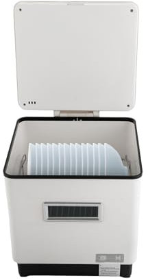 WOLEGM Geschirrspüler, 42 x 38 x 46cm Mini Spülmaschine mit 70-Grad-Hitze tötet Funktion, Kondensationstrocknung und Bedienfeld für Spülen Hause