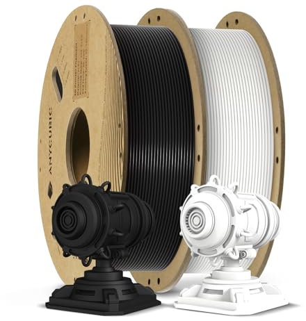ANYCUBIC PLA+ Filament 1.75mm, PLA Plus 3D Drucker Filament 2kg, Maßgenauigkeit +/-0,02mm, Hohe Zähigkeit und Präzision -3D-Druckmaterialien, RFID für Intelligentes Drucken, Schwarz&Weiß