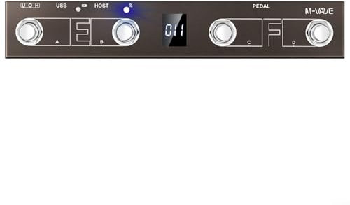 Lastdaytime Controller MIDI ricaricabile da 45 mA, 300 mAh, per M-VAVE Chocolate Plus, controller MIDI a pedale, portatile, 4 pulsanti, in metallo (marrone)